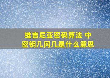 维吉尼亚密码算法 中密钥几冈几是什么意思